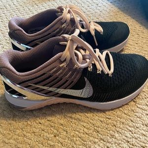 Nike metcon black pink purple silver size 7.5